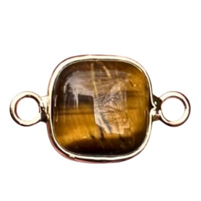 Charm Conector oval Ojo de tigre